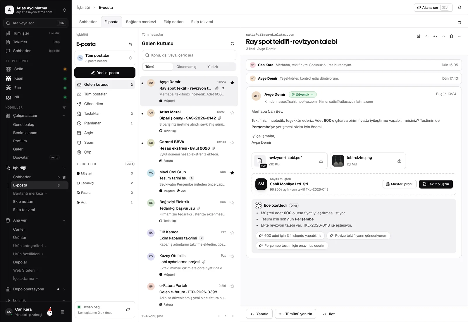 E-postalar kendiliğinden dosyalanır