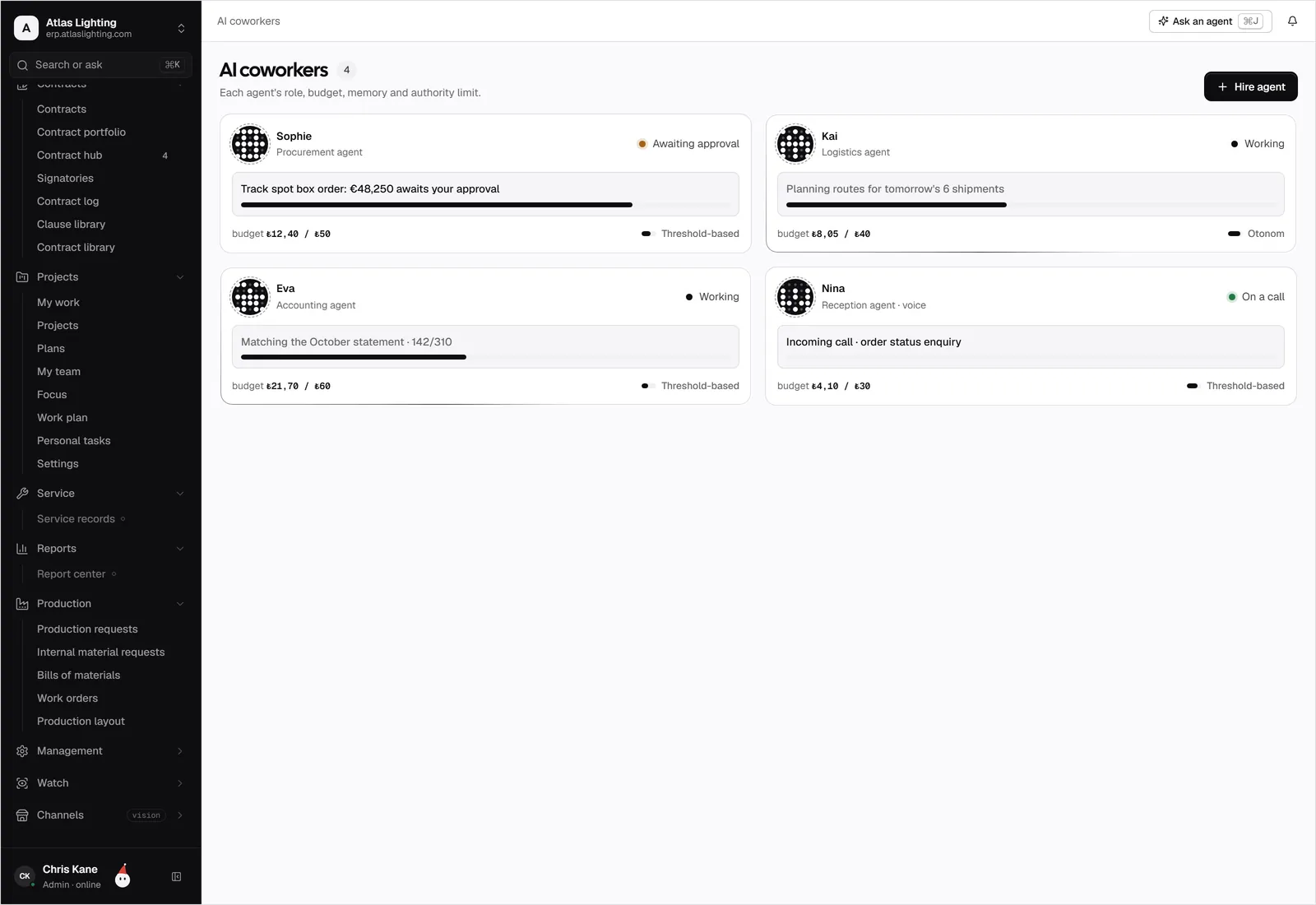 AI coworkers overview in Dika Ops